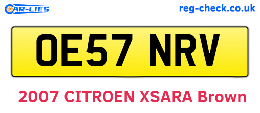 OE57NRV are the vehicle registration plates.