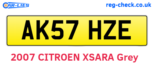 AK57HZE are the vehicle registration plates.
