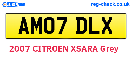 AM07DLX are the vehicle registration plates.