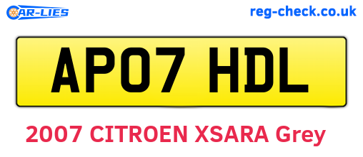 AP07HDL are the vehicle registration plates.