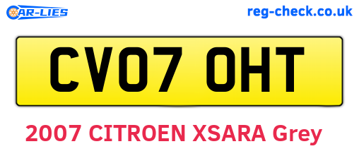 CV07OHT are the vehicle registration plates.
