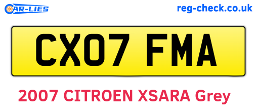 CX07FMA are the vehicle registration plates.