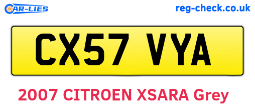 CX57VYA are the vehicle registration plates.