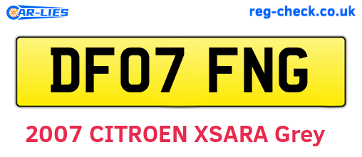 DF07FNG are the vehicle registration plates.