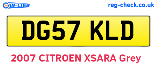 DG57KLD are the vehicle registration plates.