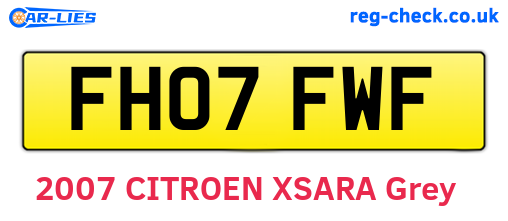 FH07FWF are the vehicle registration plates.