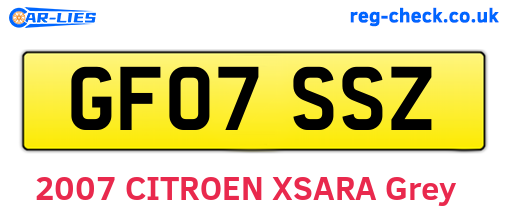 GF07SSZ are the vehicle registration plates.