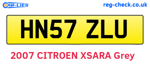 HN57ZLU are the vehicle registration plates.