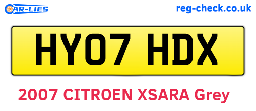 HY07HDX are the vehicle registration plates.