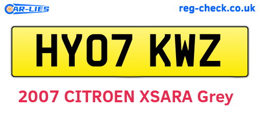 HY07KWZ are the vehicle registration plates.