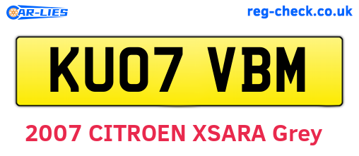KU07VBM are the vehicle registration plates.