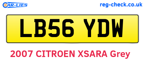 LB56YDW are the vehicle registration plates.