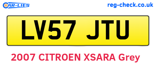 LV57JTU are the vehicle registration plates.
