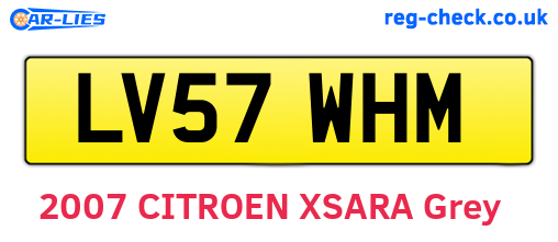 LV57WHM are the vehicle registration plates.