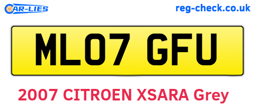 ML07GFU are the vehicle registration plates.