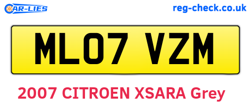 ML07VZM are the vehicle registration plates.