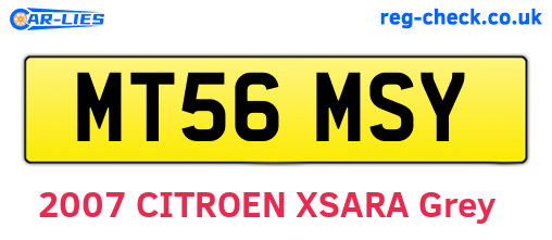MT56MSY are the vehicle registration plates.