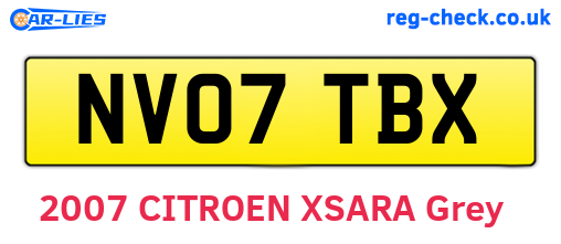 NV07TBX are the vehicle registration plates.
