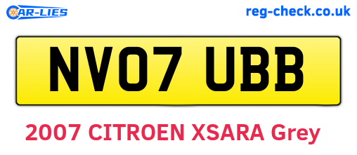 NV07UBB are the vehicle registration plates.