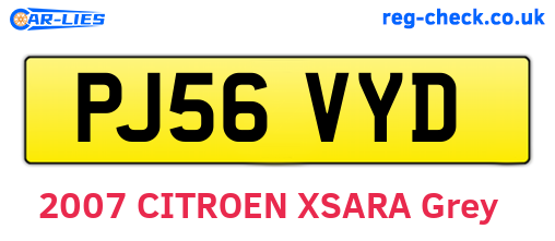 PJ56VYD are the vehicle registration plates.