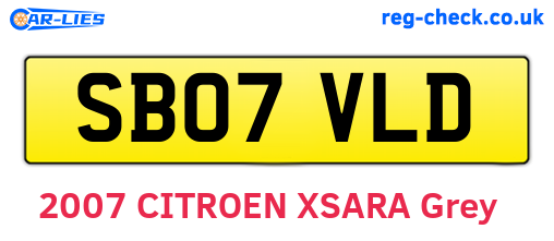 SB07VLD are the vehicle registration plates.