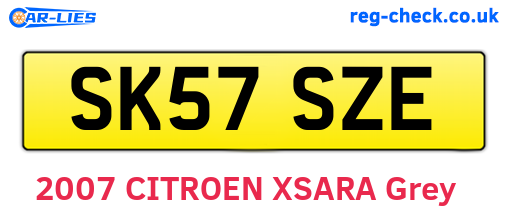SK57SZE are the vehicle registration plates.