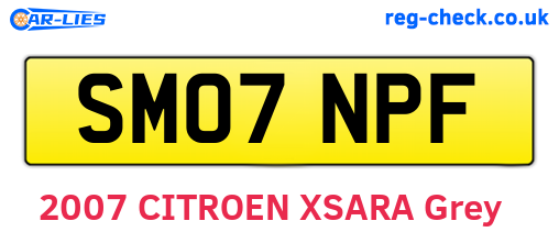 SM07NPF are the vehicle registration plates.