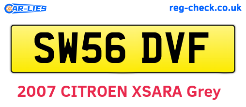 SW56DVF are the vehicle registration plates.