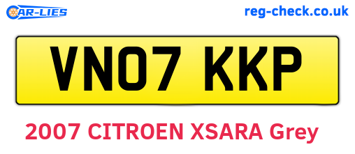 VN07KKP are the vehicle registration plates.