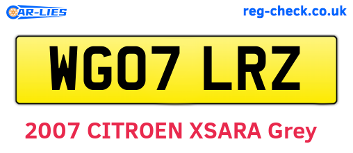 WG07LRZ are the vehicle registration plates.