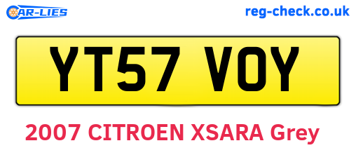 YT57VOY are the vehicle registration plates.