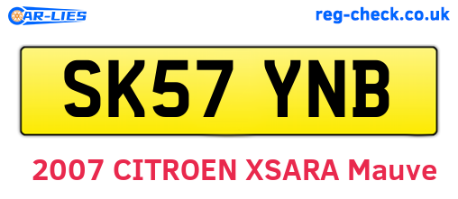 SK57YNB are the vehicle registration plates.