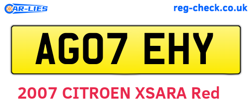 AG07EHY are the vehicle registration plates.