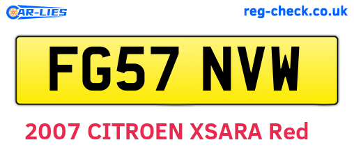 FG57NVW are the vehicle registration plates.