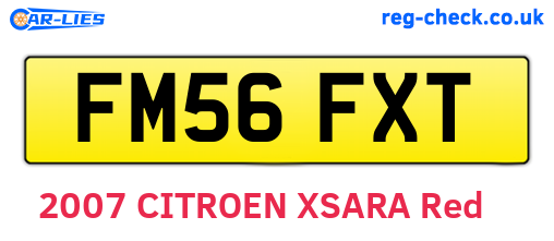FM56FXT are the vehicle registration plates.