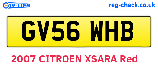 GV56WHB are the vehicle registration plates.