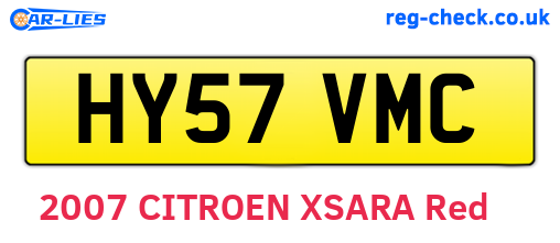HY57VMC are the vehicle registration plates.