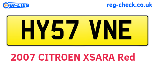 HY57VNE are the vehicle registration plates.