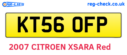 KT56OFP are the vehicle registration plates.