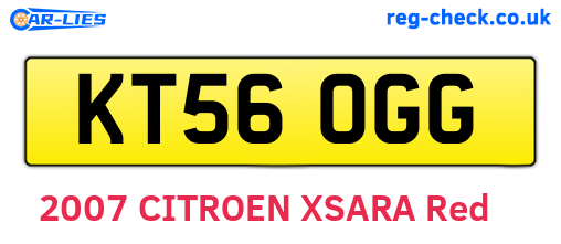 KT56OGG are the vehicle registration plates.