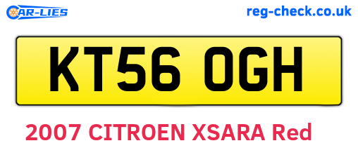 KT56OGH are the vehicle registration plates.