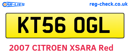 KT56OGL are the vehicle registration plates.