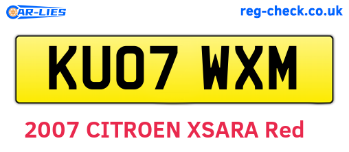 KU07WXM are the vehicle registration plates.