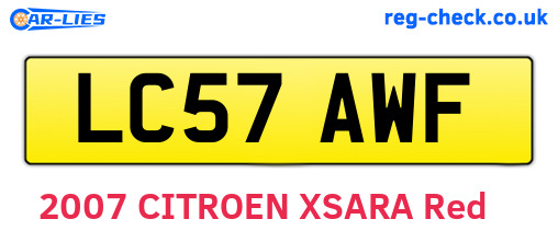 LC57AWF are the vehicle registration plates.