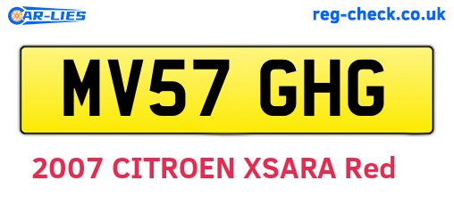 MV57GHG are the vehicle registration plates.