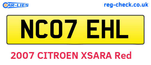 NC07EHL are the vehicle registration plates.