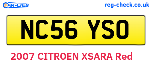 NC56YSO are the vehicle registration plates.