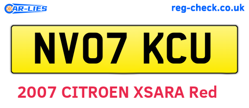 NV07KCU are the vehicle registration plates.