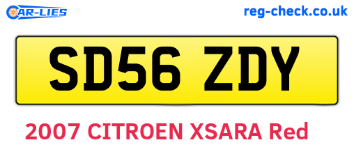 SD56ZDY are the vehicle registration plates.