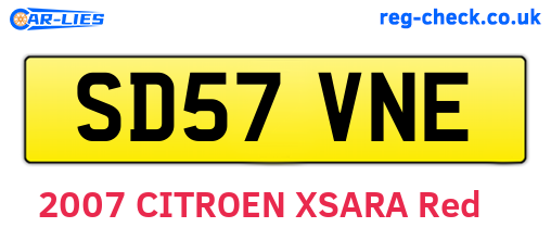 SD57VNE are the vehicle registration plates.